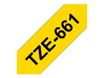 Brother TZe661 - Ruban d'étiquettes auto-adhésives - 1 rouleau (36 mm x 8 m) - fond jaune écriture noire