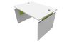 Bureau INEO JET UP Bureau Vallée - Réglable en hauteur - L120 x H74/78/82 x P80 cm - Pieds blanc - plateau blanc - Entretoise Anis