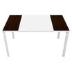 Bureau droit EASYDESK - L140 x P80 cm  - Blanc/wengé