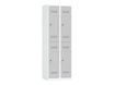 Vestiaire multicases - 2 colonnes - 4 portes - 180 x 60 x 50 cm - gris/gris