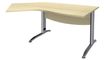 Bureau 135° IDRA - retour d'angle à gauche - L180 cm - Pieds aluminium - plateau imitation Erable
