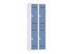 Vestiaire multicases - 2 colonnes - 4 portes - 180 x 60 x 50 cm - gris/beu