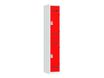 Vestiaire multicases - 1 colonne - 2 portes - 180 x 30 x 50 cm - gris/rouge