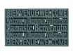 Tapis caoutchouc floqué - Bienvenue - 45 x 76 cm - gris