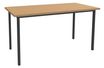 Table de réunion Rectangulaire - 140 x 70 cm - Pieds carrés anthracite - imitation hêtre