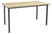 Table de réunion Rectangulaire - 140 x 70 cm - Pieds carrés anthracite - imitation érable