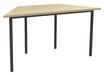 Table de réunion Trapèze - 140 x 70 cm - Pieds carrés anthracite - imitation Erable