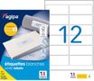 Apli Agipa - 1200 Étiquettes adhésives blanches multi-usages - 99,1 x 42,3 mm - coins arrondis - réf 101311
