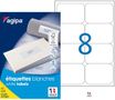 Apli Agipa - 800 Étiquettes adhésives blanches multi-usages - 99,1 x 67,7 mm - coins arrondis - réf 118987