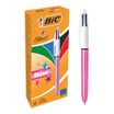 BIC 4 Couleurs Shine - 12 Stylos à bille 4 couleurs - corps rose métallisé