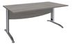 Bureau droit IDRA - L160 cm - Pieds alu - plateau imitation Chêne gris