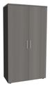 Armoire haute IDRA/DUAL - H180 x L80 x P47 - 2 portes - Corps anthracite - Portes et dessus imitation chêne gris