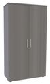 Armoire haute IDRA/DUAL - H180 x L80 x P47 - 2 portes - Corps alu - Portes et dessus imitation chêne gris