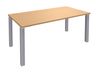 Bureau droit EXPRIM - L120 cm - Plateau imitation Hêtre - Pieds alu