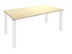 Bureau droit EXPRIM - L140 cm - Plateau imitation Erable - Pieds blanc