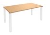 Bureau droit EXPRIM - L180 cm - Plateau imitation Hêtre - Pieds Blanc