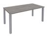 Bureau droit EXPRIM - L180 cm - Plateau imitation Chêne gris - Pieds alu