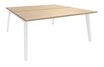 Bureau double STEELY - L120 cm - Double face Depart - Pieds blanc - plateau imitation Chêne clair