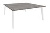 Bureau double STEELY - L160 cm - Double face Depart - Pieds blanc - plateau imitation Chêne gris