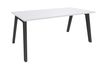 Bureau simple STEELY - L180 cm - pied carbone - plateau Blanc perle