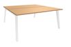 Bureau double STEELY - L120 cm - Double face Depart - Pieds blanc - plateau imitation Hêtre