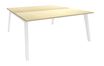 Bureau double STEELY - L180 cm - Double face Depart - Pieds blanc - plateau imitation Erable