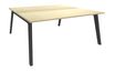 Bureau double STEELY - L180 cm - Double face Depart - Pieds carbone - plateau imitation Erable