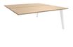 Bureau double STEELY - L160 cm - Double face Suivant - Pieds blanc - plateau imitation Chêne clair