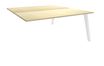 Bureau double STEELY - L180 cm - Double face Suivant - Pieds blanc - plateau imitation Erable