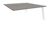 Bureau double STEELY - L180 cm - Double face Suivant - Pieds blanc - plateau imitation Chêne gris