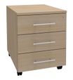 Caisson mobile LEVEL/STEELY/WOODY - L43 x H56 x P60 cm - 3 tiroirs - imitation Chêne clair