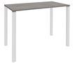 Table Lounge - L120xH105xP60 cm - 4 Pieds blancs - plateau imitation chêne gris