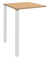 Table Lounge - L80xH105xP80 cm - 2 pieds blanc - plateau imitation hêtre
