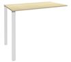 Table Lounge 2 Pieds - L140xH105xP80 cm - Pieds blanc - plateau imitation érable