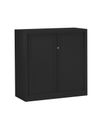 Armoire mi-haute monobloc à rideaux ETIC - 100 x 120 cm - noir