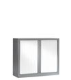 Armoire mi-haute monobloc à rideaux ETIC - 100 x 120 cm - aluminium/blanc