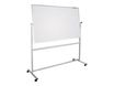 DAHLE - Tableau pivotant blanc laqué - 2 côtés magnétiques - 100 x 150 cm - 4 roues