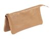 Clairefontaine - Trousse plate 3 compartiments - cuir naturel