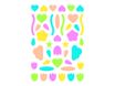 Maildor - 6 feuilles gommettes multiformes - fluo