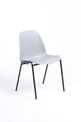 Chaise CHARLOTTE - pieds noirs avec accroches - gris clair