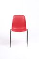 Chaise CHARLOTTE - pieds chromés sans accroche - rouge