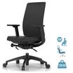 Fauteuil de bureau LEWIS - accoudoirs réglables - appui-tête en option - noir