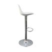 Lot de 2 tabourets haut BOBBA - pied alu - assise blanche