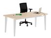Bureau EVIDENCE - 140 cm - Pieds aluminium - Plateau imitation chêne clair