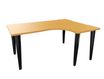 Bureau compact 90° à droite EVIDENCE - Pieds anthracites - Plateau imitation hêtre