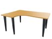 Bureau compact 90° à gauche EVIDENCE - Pieds anthracites - Plateau imitation hêtre