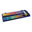 4012700720856-Pelikan 735 K/12 - peinture - noir, jaune, orange, violet, bleu d'outremer, Sienne brulée, bleu vert, jaune vert, ocre jaune, bleu cyan, blanc de Chine, ro-Angle gauche-2