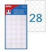 Apli Agipa - Decoratiesticker - 1.5 cm diameter - 6 vellen - wit - permanent (pak van 168)