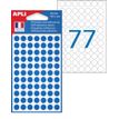 APLI-Agipa - Permanente kleeflaag - blauw - 8 mm rond 462 etiket(ten) (6 vel(len) x 77) etiketten