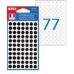 APLI-Agipa - Permanente kleeflaag - zwart - 8 mm rond 462 etiket(ten) (6 vel(len) x 77) etiketten